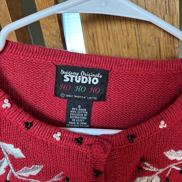 VINTAGE CHRISTMAS SWEATER CUTE UGLY Y2K COTTAGECORE HOLIDAY - Picture 3 of 5